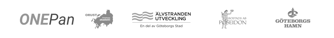 HoloHouse partners: ONEPan, Orust Kretsloppsakademi, Älvstranden Utveckling, Bostads AB Poseidon, Göteborgs Hamn